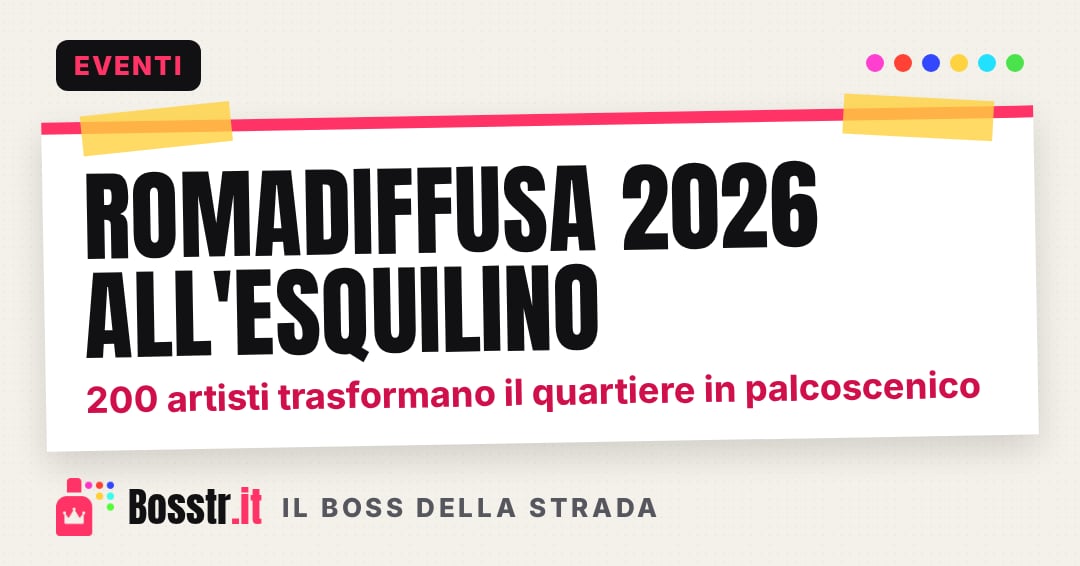 Romadiffusa 2026 all'Esquilino: 200 artisti trasformano il quartiere in palcoscenico