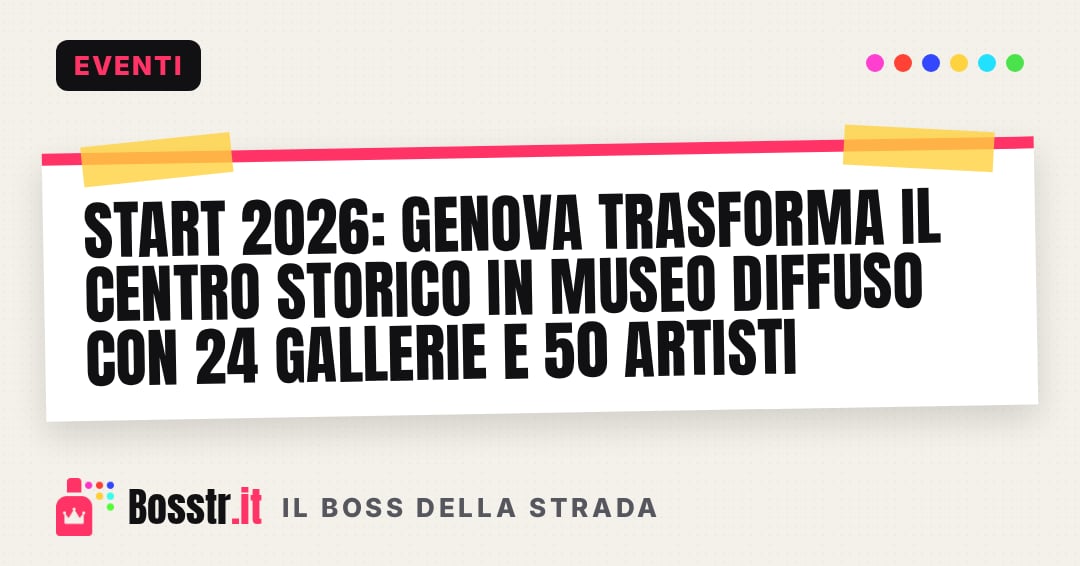 START 2026: Genova trasforma il centro storico in museo diffuso con 24 gallerie e 50 artisti