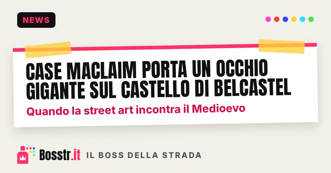 Case Maclaim porta un occhio gigante sul castello di Belcastel: quando la street art incontra il Medioevo